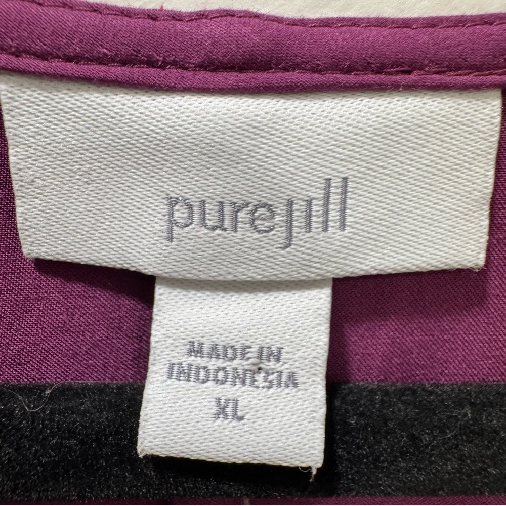 NWT J. Jill Pure Jill Women's XL Purple Wildberry Faux Wrap A-Line Midi Dress - Picture 8 of 16